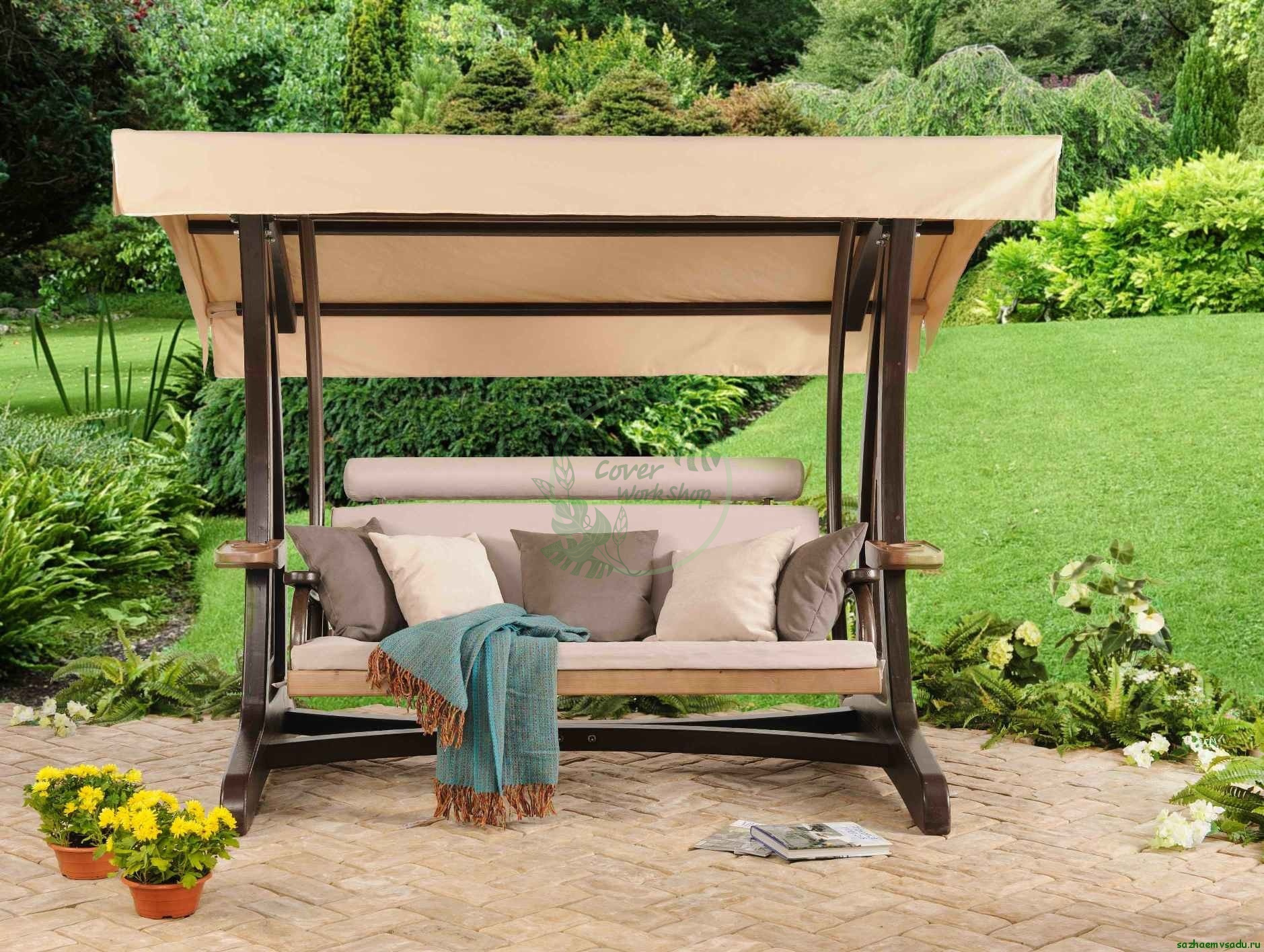 Тент крыша для садовых качелей под заказ