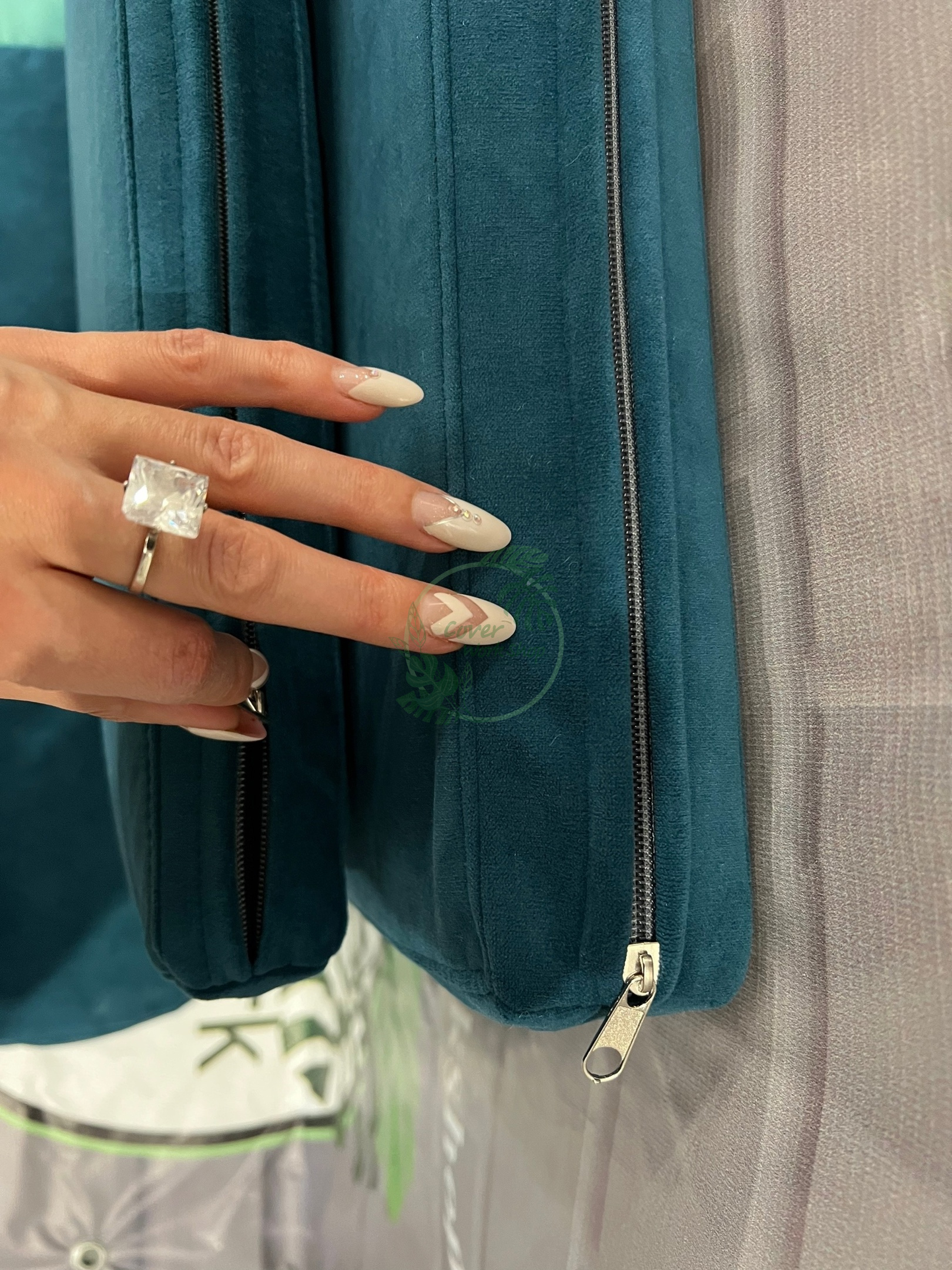 Матрас изумрудный, чехол съемный